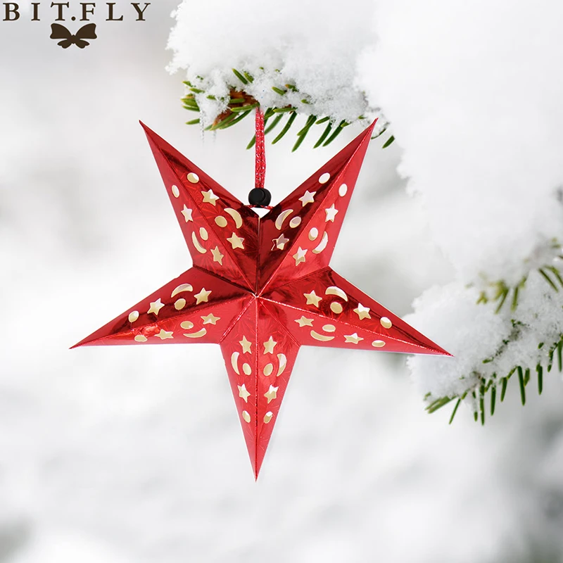 BIT. FLY 30 см DIY Висячие 3D бумажные звезды рождественские украшения бумажный фонарь Свадьба День Рождения украшения для вечеринки сделанные своими руками принадлежности