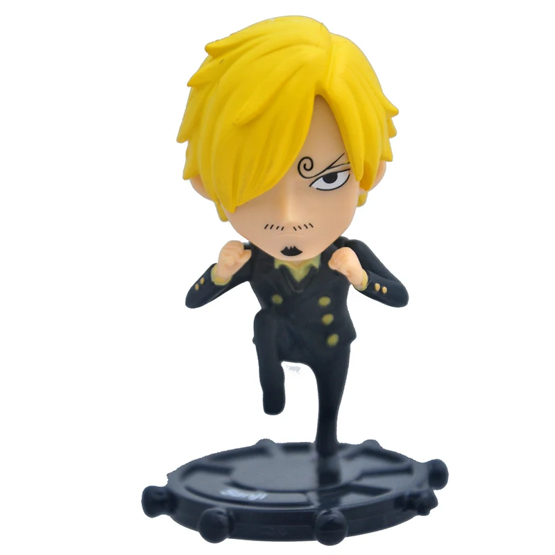 one piece figure q version toys cartoons anime figurine doll modle luffy zoro sanji pvc 12cm collection toy birthday gift free global shipping