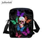 Jackherelook, миниатюрная кросс-боди сумка с красочным принтом бабочки и черепа для женщин, повседневная сумка-мессенджер через плечо для женщин, женская сумка
