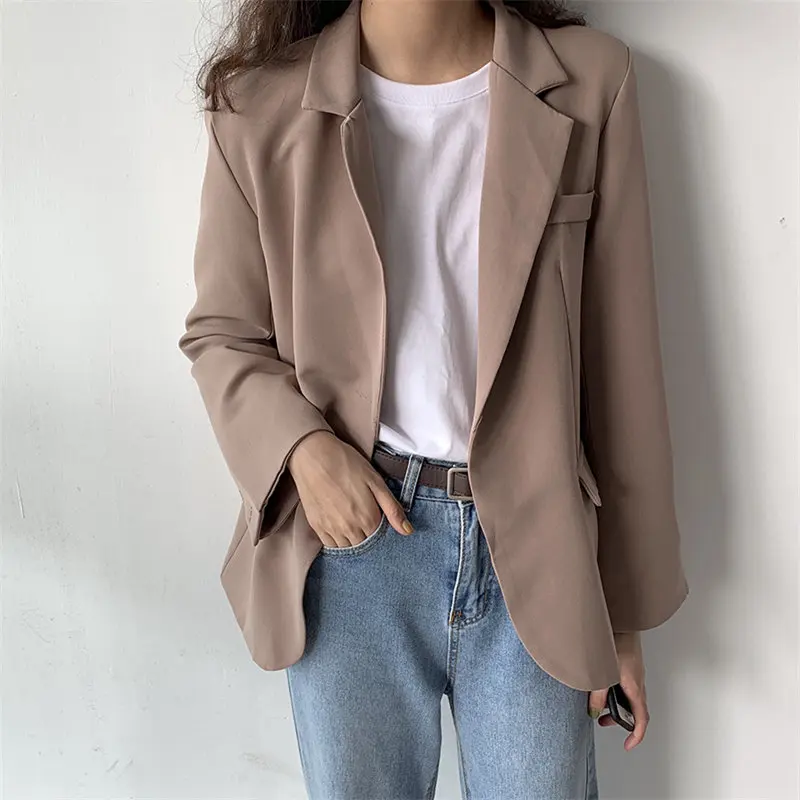 Шикарные корейские винтажные элегантные офисные женские Ретро однотонные