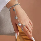 Модный кулон-бабочка золотого и серебряного цвета, цепочка, Набор браслетов на палец для женщин, простой ручной браслет в стиле бохо, классические ювелирные изделия, подарки