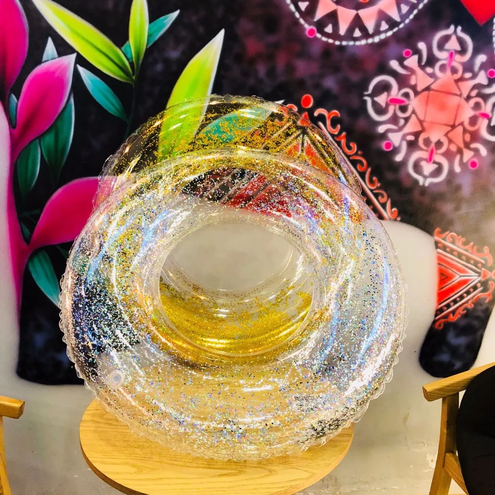 Надувной круг для бассейна блестящее кольцо плавания 90 см 120 | Спорт и развлечения