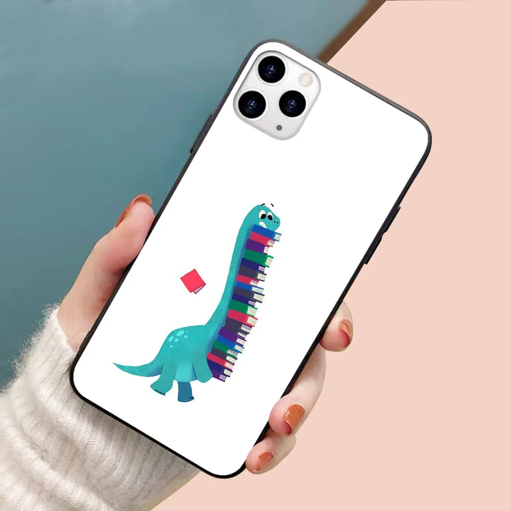 

BOOK DINOSAURS 01 soft TPU border phone case for iphone 11PRO 11PROMAX 11 X XS XR XSMAX 6 plus 7 7plus 8 8plus cover