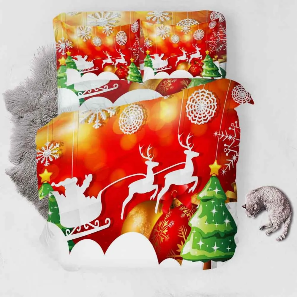 

Christmas Series Santa Claus HD Printing Duvet Quilt Cover Set Queen King Twin Bedding Set For Children Adults Bedclothes