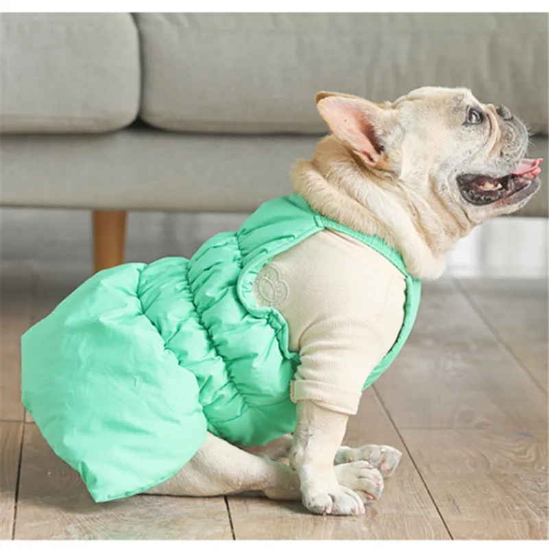 Платье для французского бульдога зимняя одежда мопса юбка Шнауцер померанского