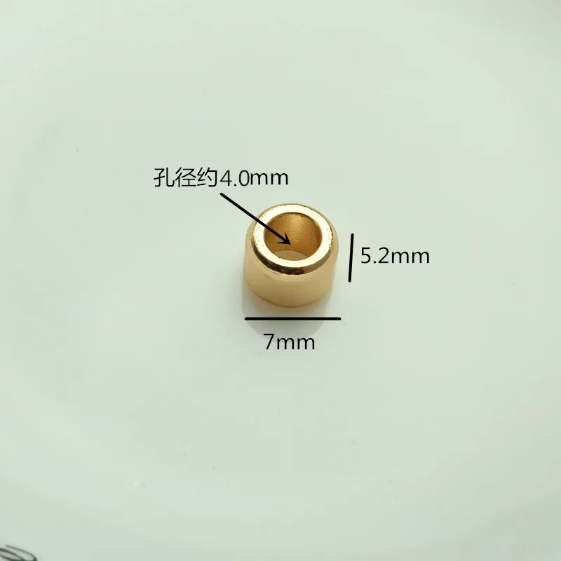 14 k позолоченный Макропористый цилиндр ручная работа diy 5*7 мм фиксация кожаного