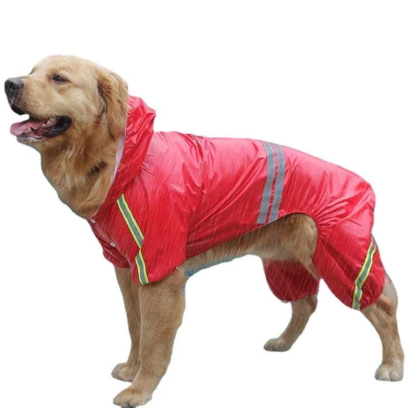 

Dog Raincoat Pet Button Reflective Waterproof Jacket for Small Medium Big Dog for Dog Soft Breathable Mesh Dog Clothes Labrador
