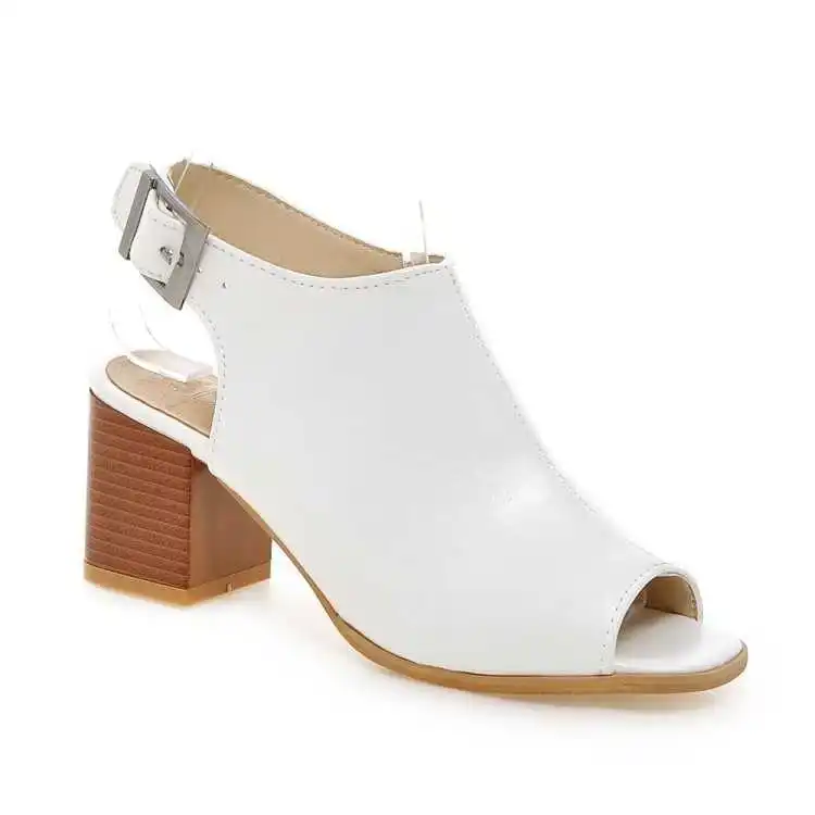 

summer new 2021 Fish mouth belt buckle sandals women's large 40-43 high heel