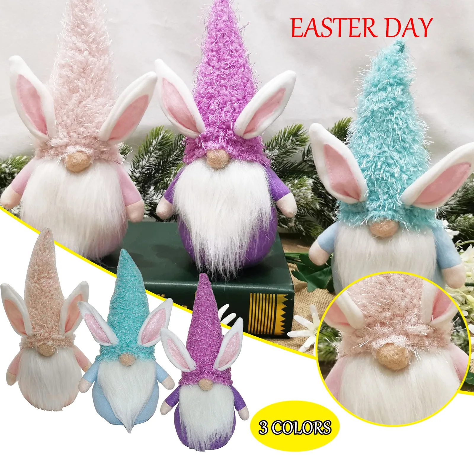

Happy Easter Lovely Doll Easter Child Gifts Easter Bunny Decor for Home Table Easter Eggs Rabbit Bunny Egg Birth