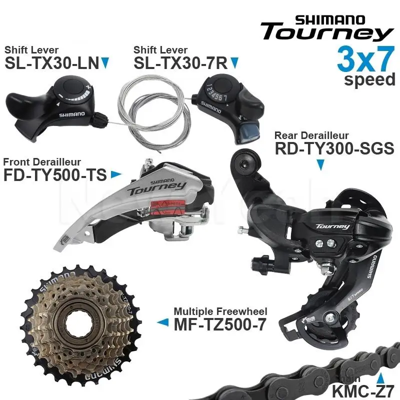 Переключатель передач SHIMANO TOURNEY 3x6 3x 7 скоростей включающий переключатели TX30 TY300