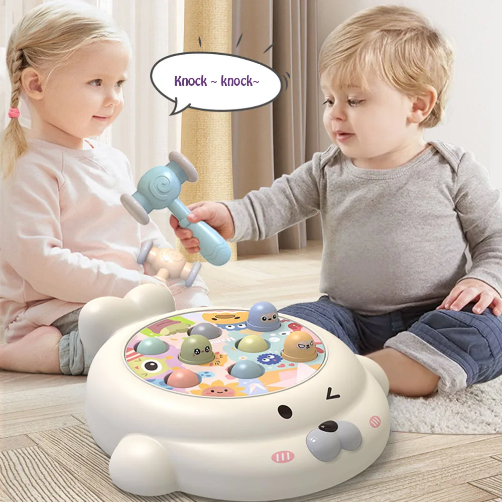 

Whack A Mole Game For Baby Toy Educational Games Interactive Toys For Kids Music Table Toddler Toys Hammer Decompression Toy Fun