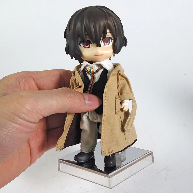 

Bungo Stray Dogs Osamu Dazai Q Version Doll PVC Action Figure Collectible Model Toy with Real Clothes