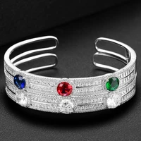 kellybola luxury gorgeous charm open bangle for women bridal wedding cubic zircon luxury bracelet party jewelry new jewelry