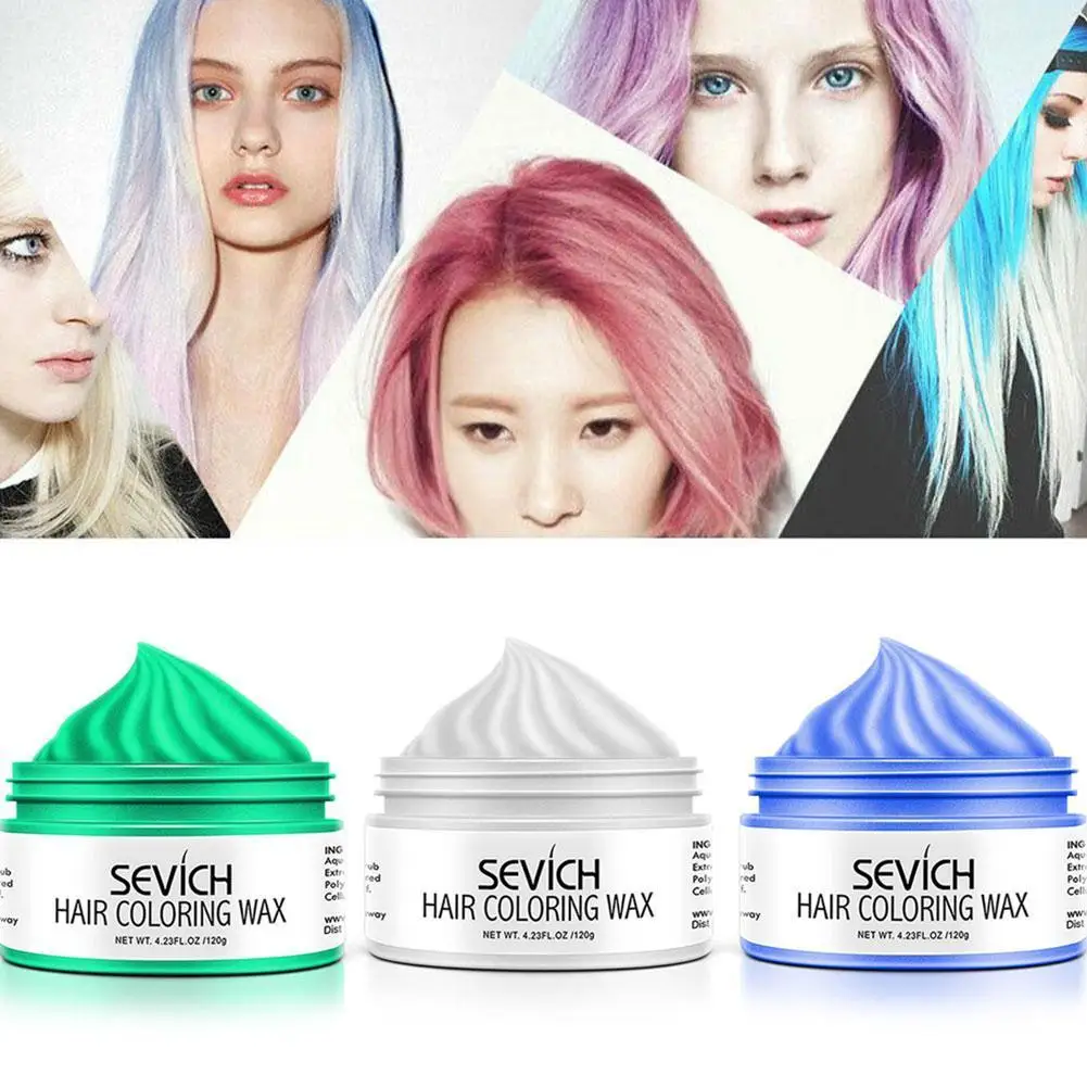 

Hair Color Wax 9 Colors Hair Dye Permanent Hair Style Dye Strong Styling Hair Dynamic Hold Mud One-Time Pastel Disposable S0B2