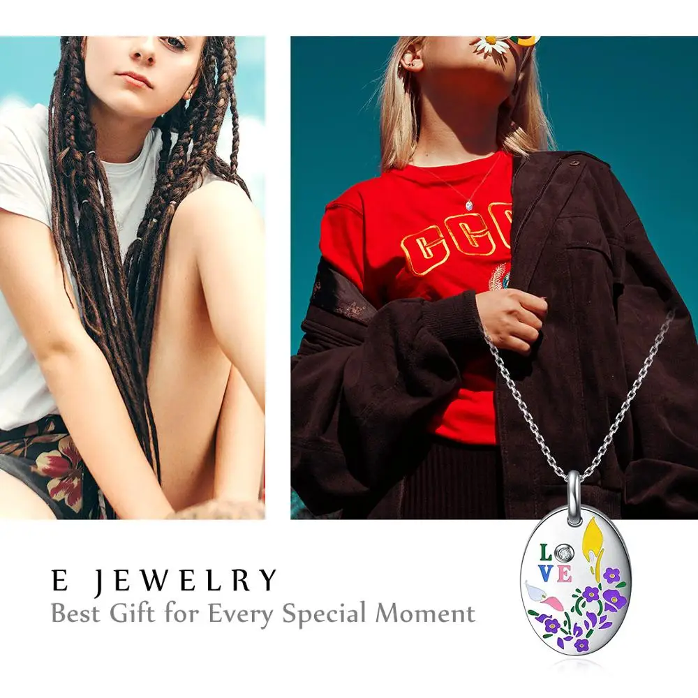 

Овальное/Круглое ожерелье с подвеской из нержавеющей стали 316 с узором в виде сердечек, стразы, ювелирные украшения для женщин