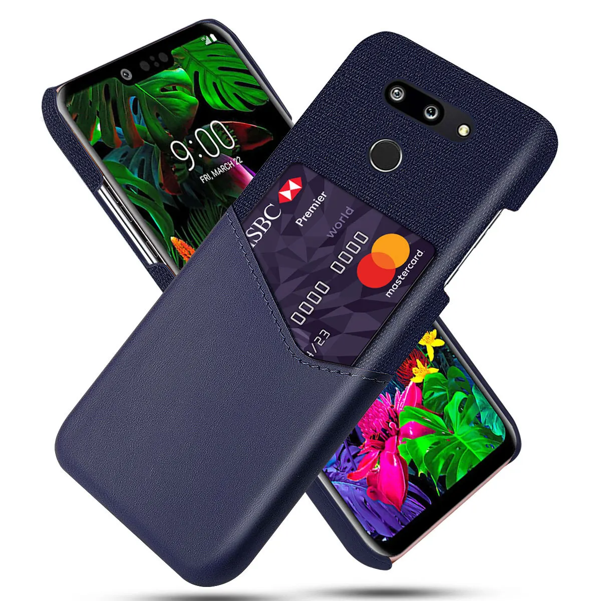 Кожаный держатель для карт чехол телефона LG V10 V20 V30 V40 V50 ThinQ G5 G6 G7 G8X G8S