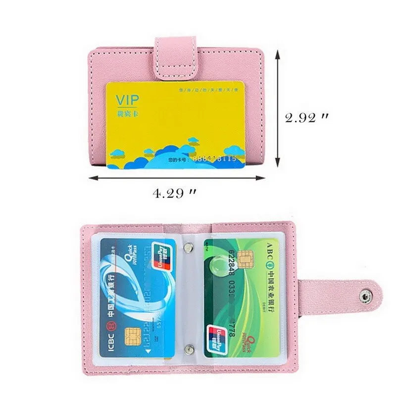 

Unisex Fashion PU Leather Bank Card Bag Credit Business Card ID Holders Case 26Slots Wallet Portable Money Driver's License Clip