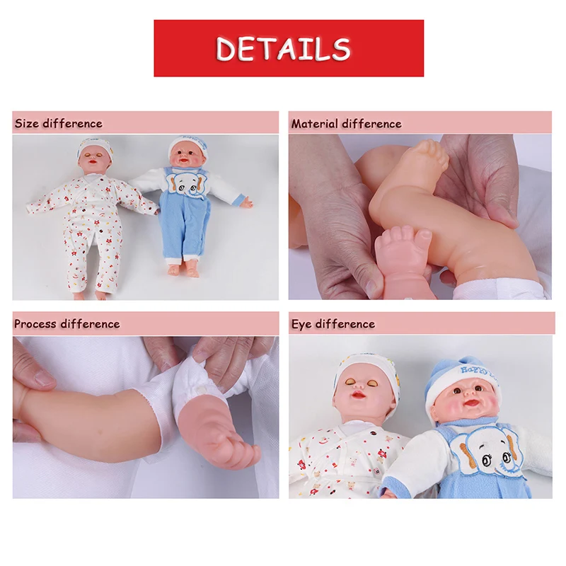 Кукла реборн 50/60 см с тканевым телом Реалистичная для обучения младенцу мягкая на