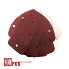 Листы шлифовальные 140*140*98 мм, треугольные, красные, на липучке, 40 -1000 гранул, абразивный шлифовальный диск для шлифования дерева (10 шт.)