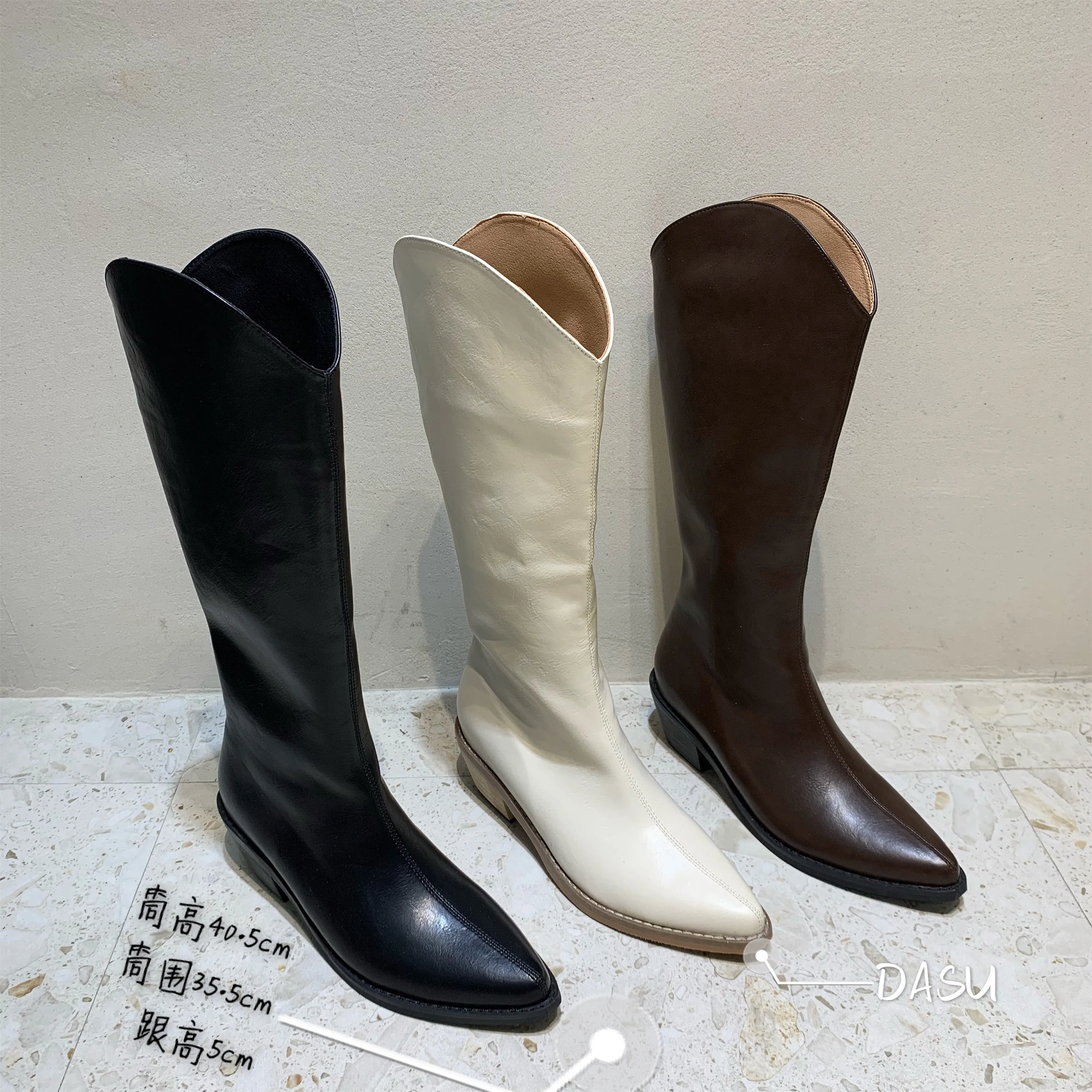 

Chic Oni 2020 Korean Women's autumn/winter retro Chic pointy design small chunky thigh-high boots for girls women