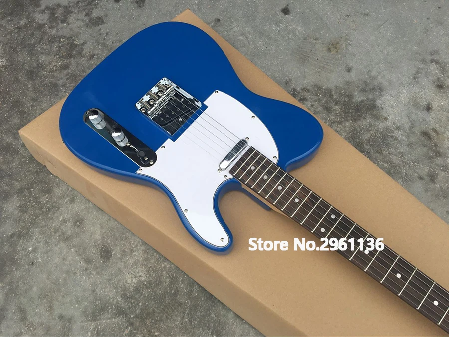 Высокое качество электрогитары TL стиль липа корпус с кленовым горлом синий цвет