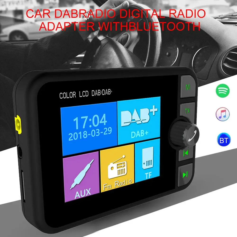 2,4 дюймов Мультифункциональный автомобильный dab цифровой радио адаптер Bluetooth FM передатчик музыка MP3 плеер fm трансмиттер автомагнитола