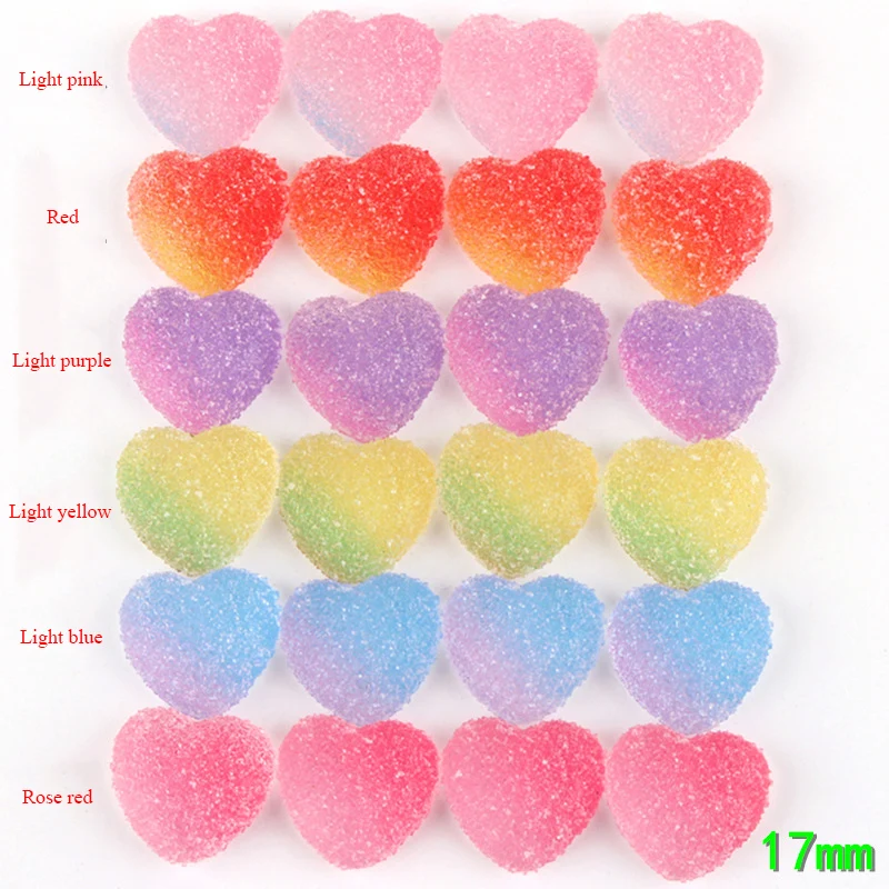 Кабошон из смолы в форме сердца с плоским основанием 20 шт./лот имитация конфет