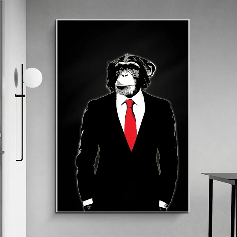 

Black Cool Gorilla Canvas Paintings Modern Animal Posters And Prints Wall Art Pictures For Living Room Home Decor Mural Cuadros