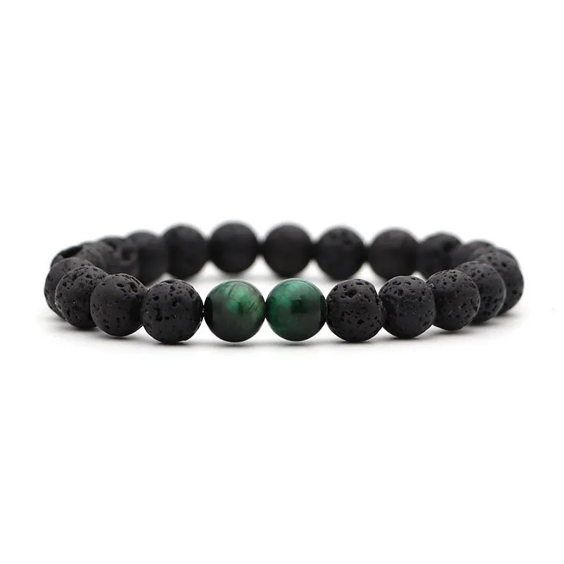 Мужской браслет с натуральными зелеными тигровыми глазами из бисера новая мода в