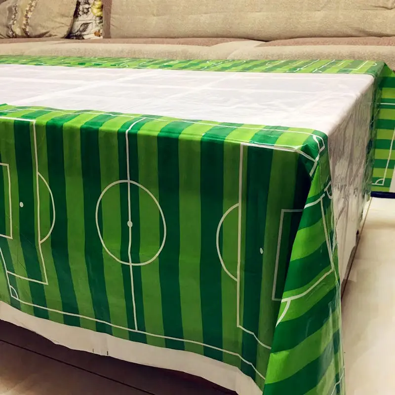 1pcs tablecloth A Вечерние одноразовые столовые приборы с героями мультфильмов, футбольные флаги, коробки для конфет, подарочные пакеты для дня рождения, Детские вечерние украшения - Цвет: 1pcs tablecloth A