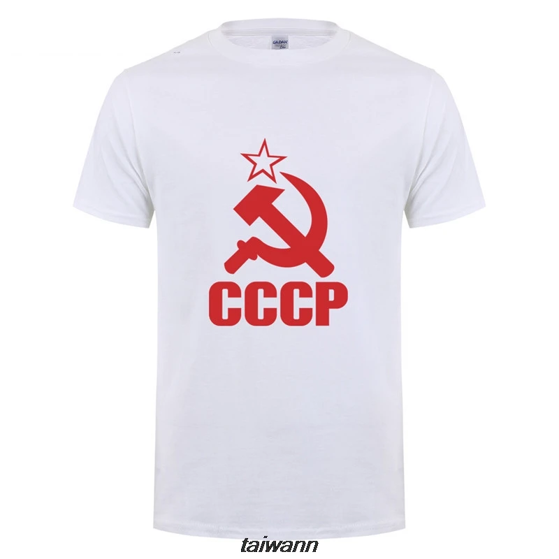 

Футболка мужская с коротким рукавом, круглым вырезом и надписью СССР