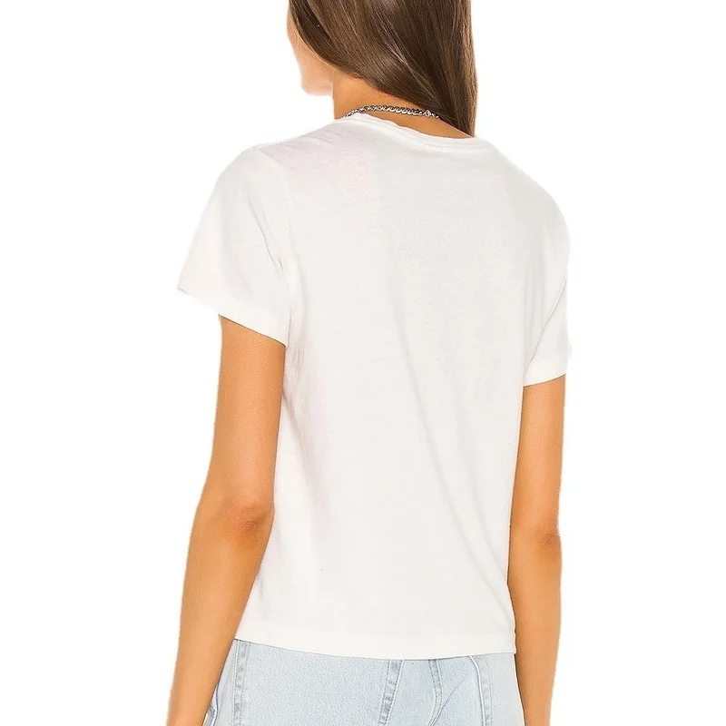 

White Beauty Print Cotton Graphic Tee for Women Short Sleeve Loose Casual Streetwear O Neck 2021 Summer Fashion Tops Plus Size