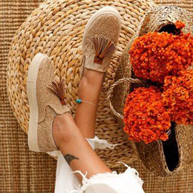 

Ladies Outdoor Walking Shoes New Women Flat Casual Shoes Sneakers Female Flax Shoes Chaussures Mujer Zapatos Size 35-43