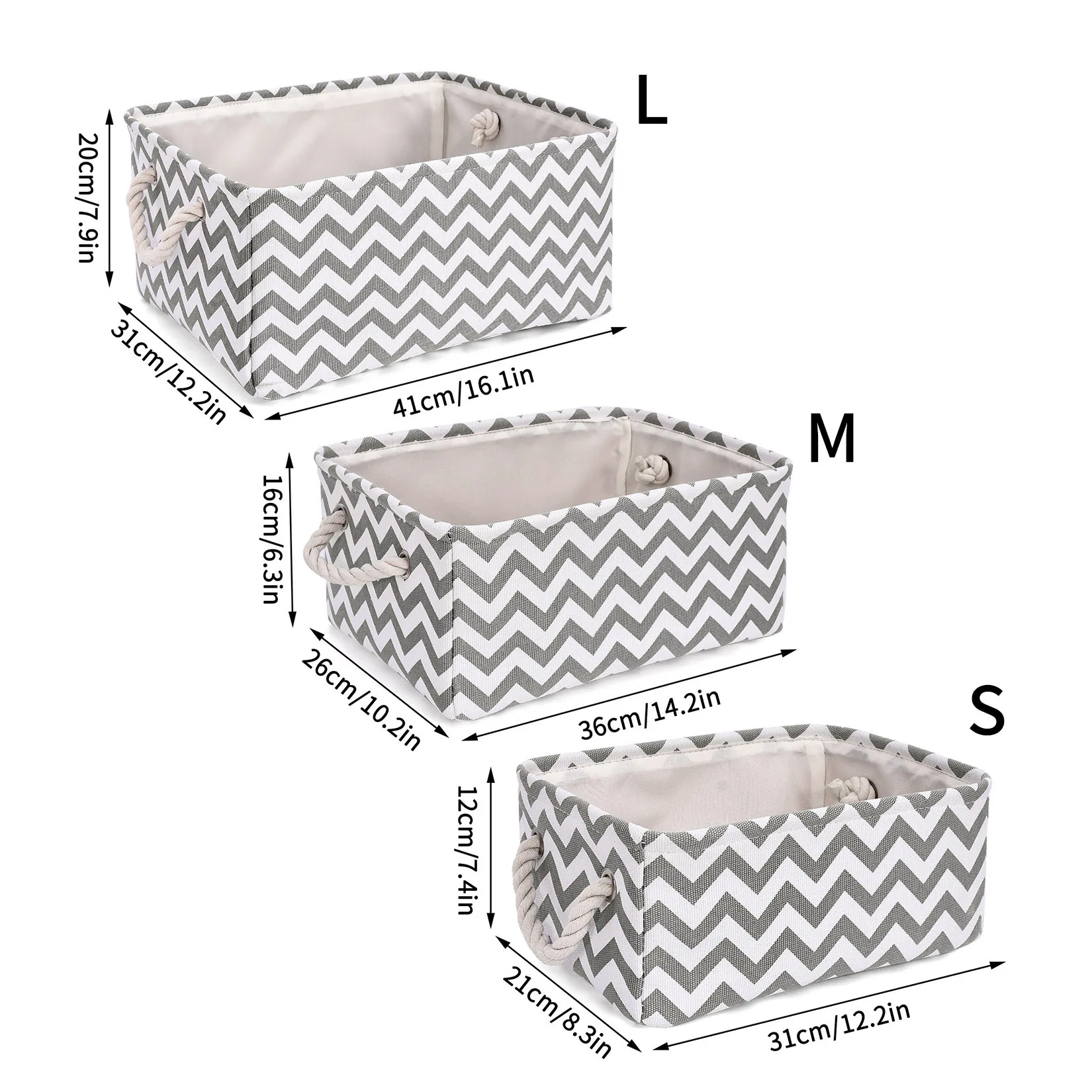 Холщовая настольная коробка для хранения с принтом Детские корзины игрушек