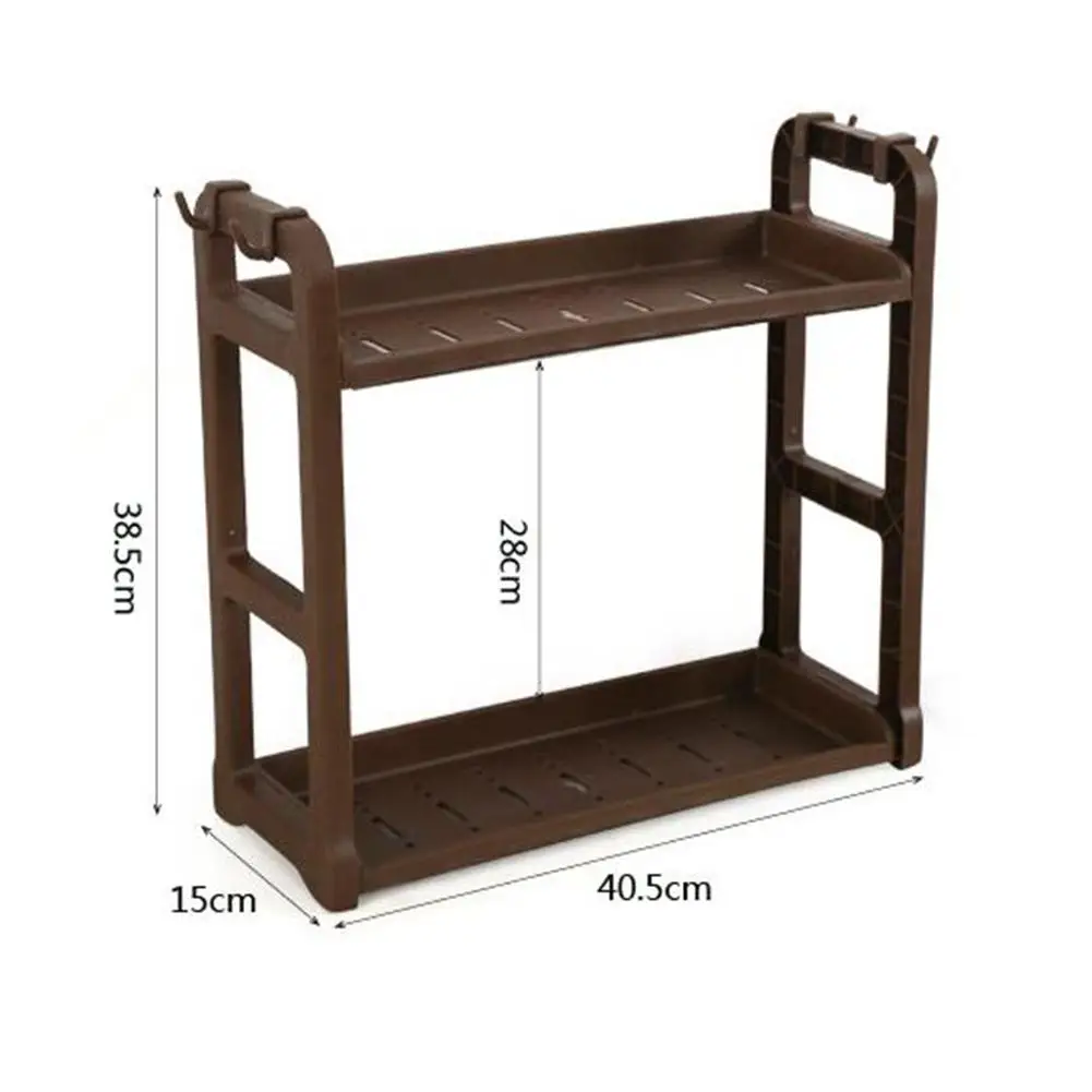 Двухуровневая кухонная стойка для хранения специй органайзер бутылок Посуда ПВХ