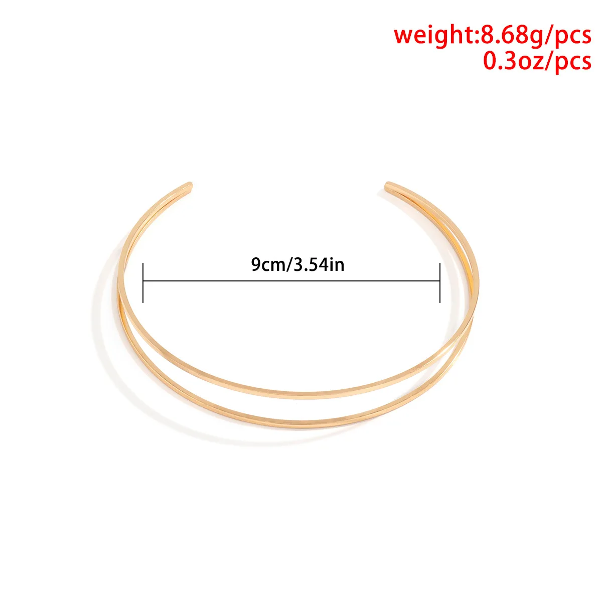 Double C-shaped Arm Bracelet Bangles Alloy Silver Gold Cuff Egypt Bar Curve Geo Open Upper Female |
