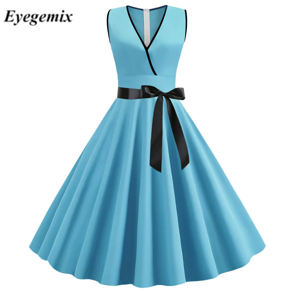 2021 летнее платье для женщин без рукавов Хепберн 50 х Г а ля 60ые винтажное пин ап