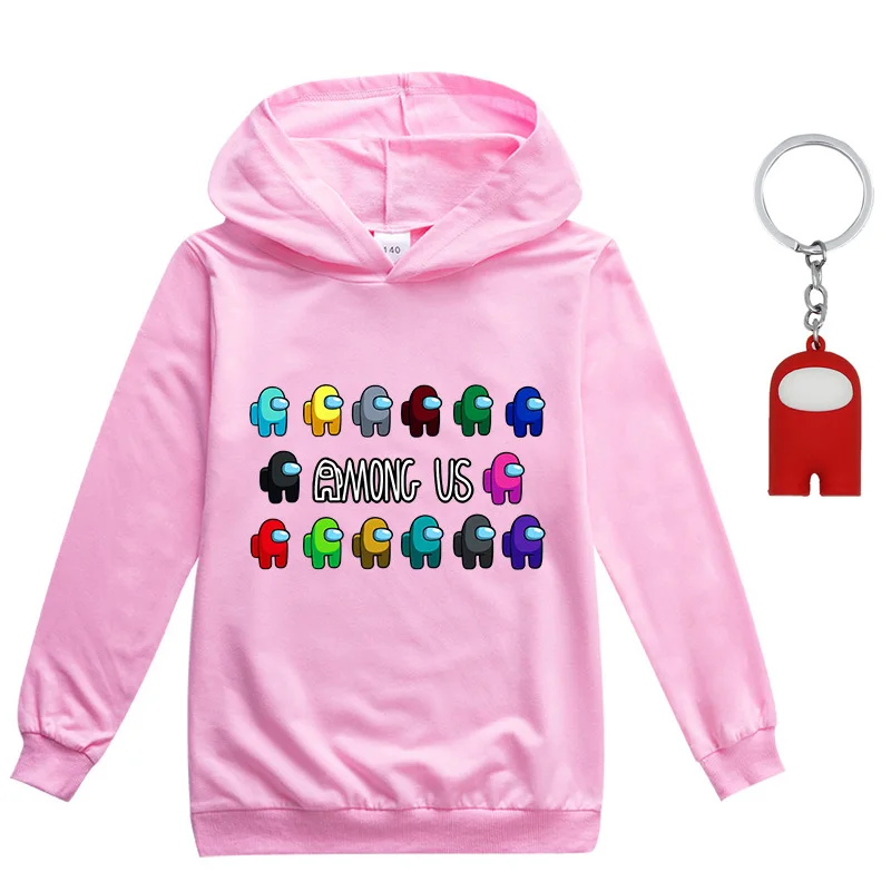 

2021 New Children Tracksuit Kids Clothing Baby Girls Fashion Sports Suits Hoodies Sweatshirts+Keychain 2 Pcs Among Us Hoodie