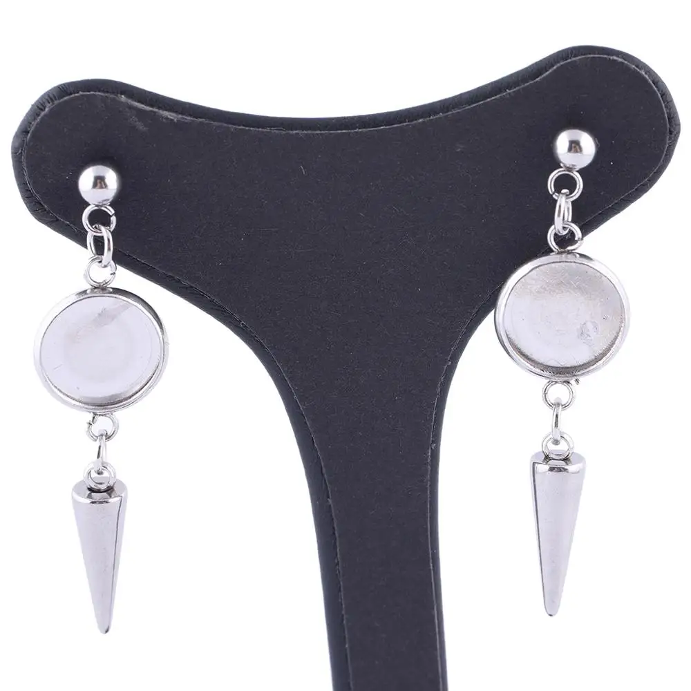 10 шт. фурнитура для сережек гвоздиков из нержавеющей стали мм Круглый Кабошон