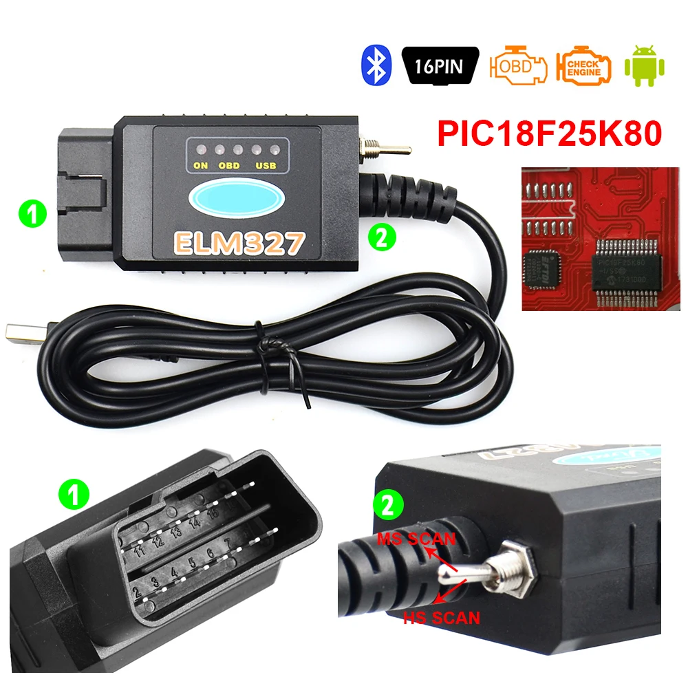 Новейший ELM 327 USB Bluetooth работает на Forscan для Ford HS CAN /MS V1.5 автомобильный