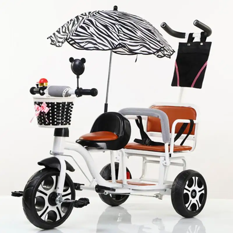 Child Tricycle bicycle twin bike baby new style double seat stroller large size boy girl two-seat  stroller for gifts enlarge
