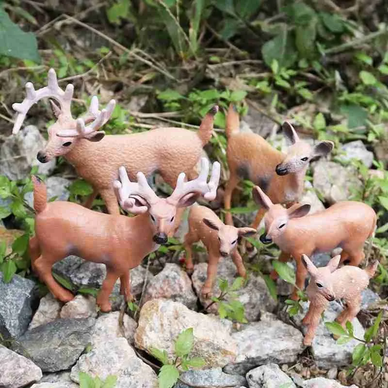 

Simulation Forest Deer Figurines Moose Elk Reindeer Model Deer Toys Action Lifelike Animal Alpaca For Children Figures Sika G2Q5