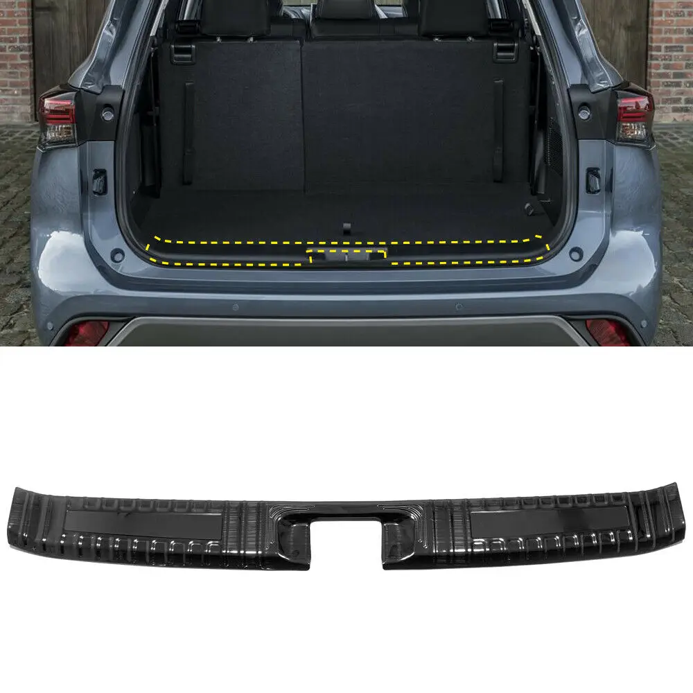

Steel Black Inner Rear Bumper Guard Plate Trim For Toyota Highlander 2020-2021