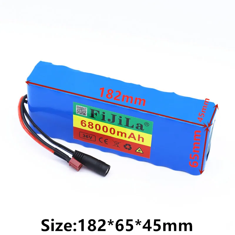 36V 68Ah10S2P 18650 Rechargeable battery pack 68000mAh modified Bicycles electric vehicle 42V Protection PCB+42V Charger | Электроника