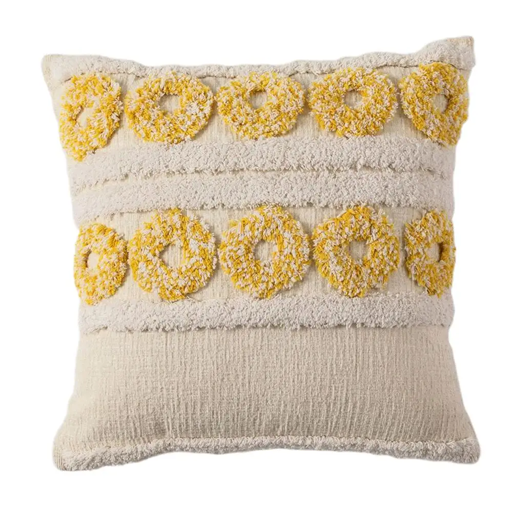 Богемная текстура тканая наволочка Ins Tufted декоративный чехол для подушки дивана