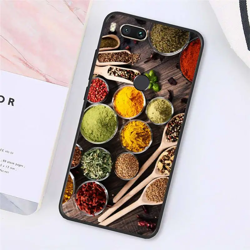

Spices Seasoning Cooking Chef Phone Case For Xiaomi Redmi note 7 8 9 t k30 max3 9 s 10 pro lite Luxury brand shell funda coque
