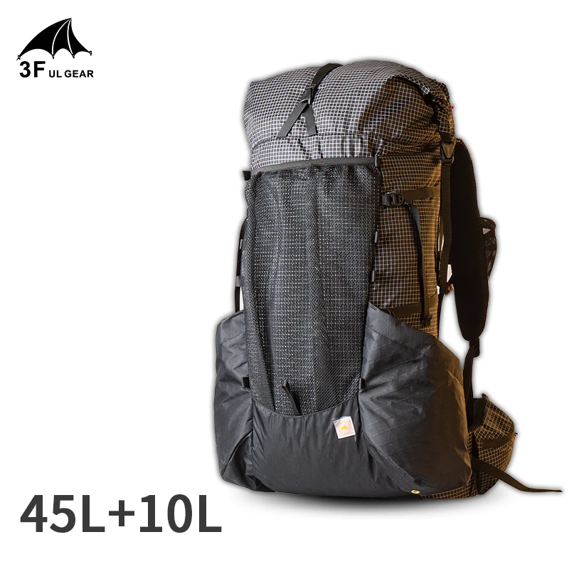 Ультралегкий рюкзак 3F UL GEAR YUE 45 + 10L для улицы женщин и мужчин Сумка с регулируемой