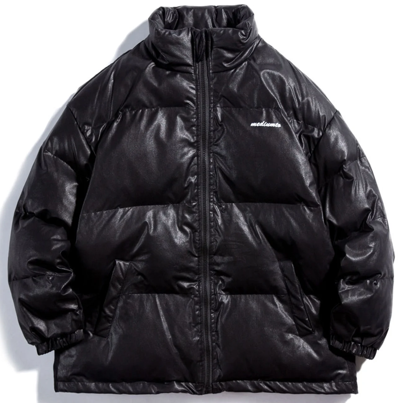 

Уличная одежда в стиле Харадзюку, зимние парки с подкладкой, Мужское пальто, Лоскутная Вельветовая куртка на молнии из искусственной кожи, Х...