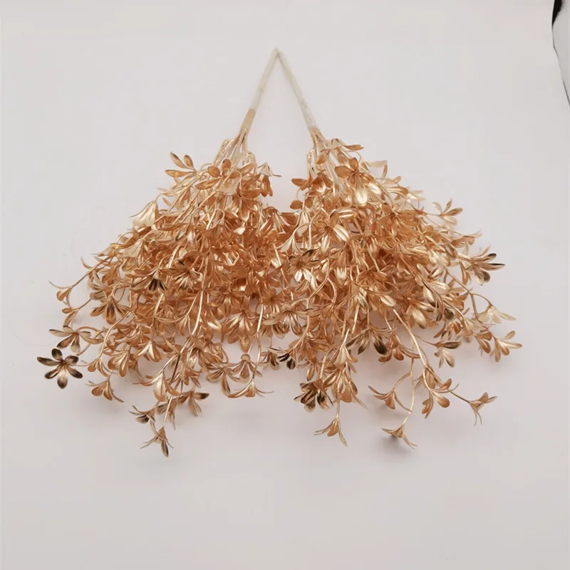 

Artificial Flowers Wholesale Gold Orchid Christmas Decoration Vase Wedding Home Decorative Table Flores 2022 Fake Plants Craft