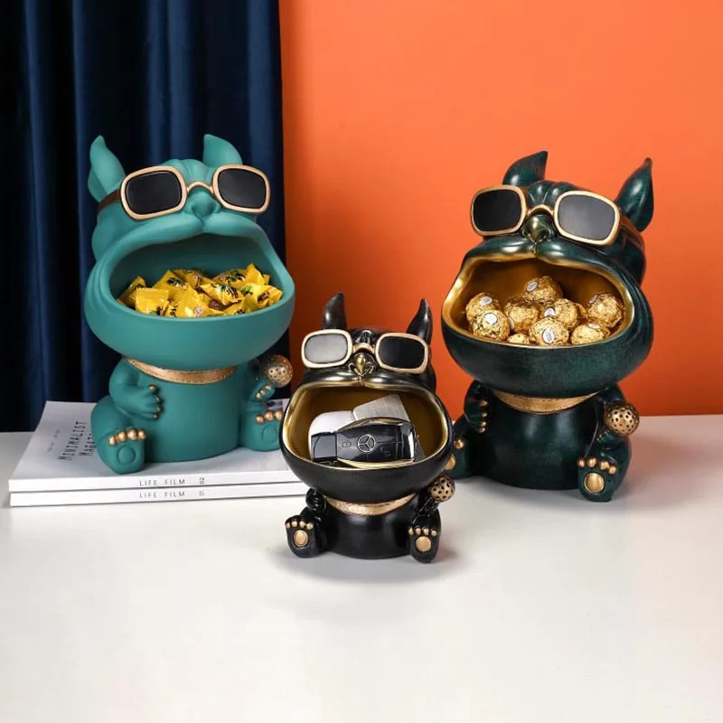 Фигурка французского бульдога коробка для хранения с большим горлышком